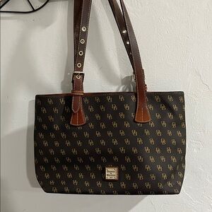 Dooney & Bourke Black and Brown Monogram Tote